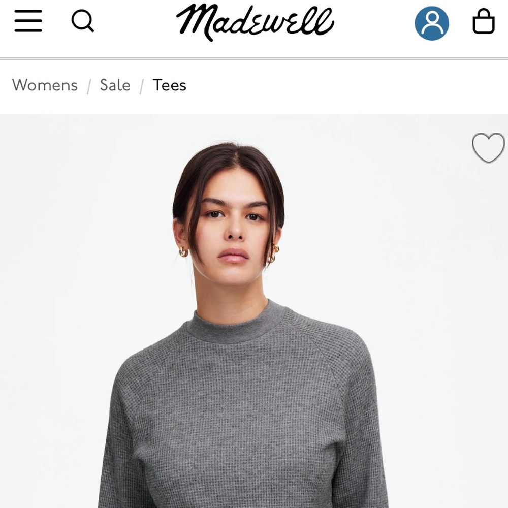 Madewell waffle knit long sleeve crewneck